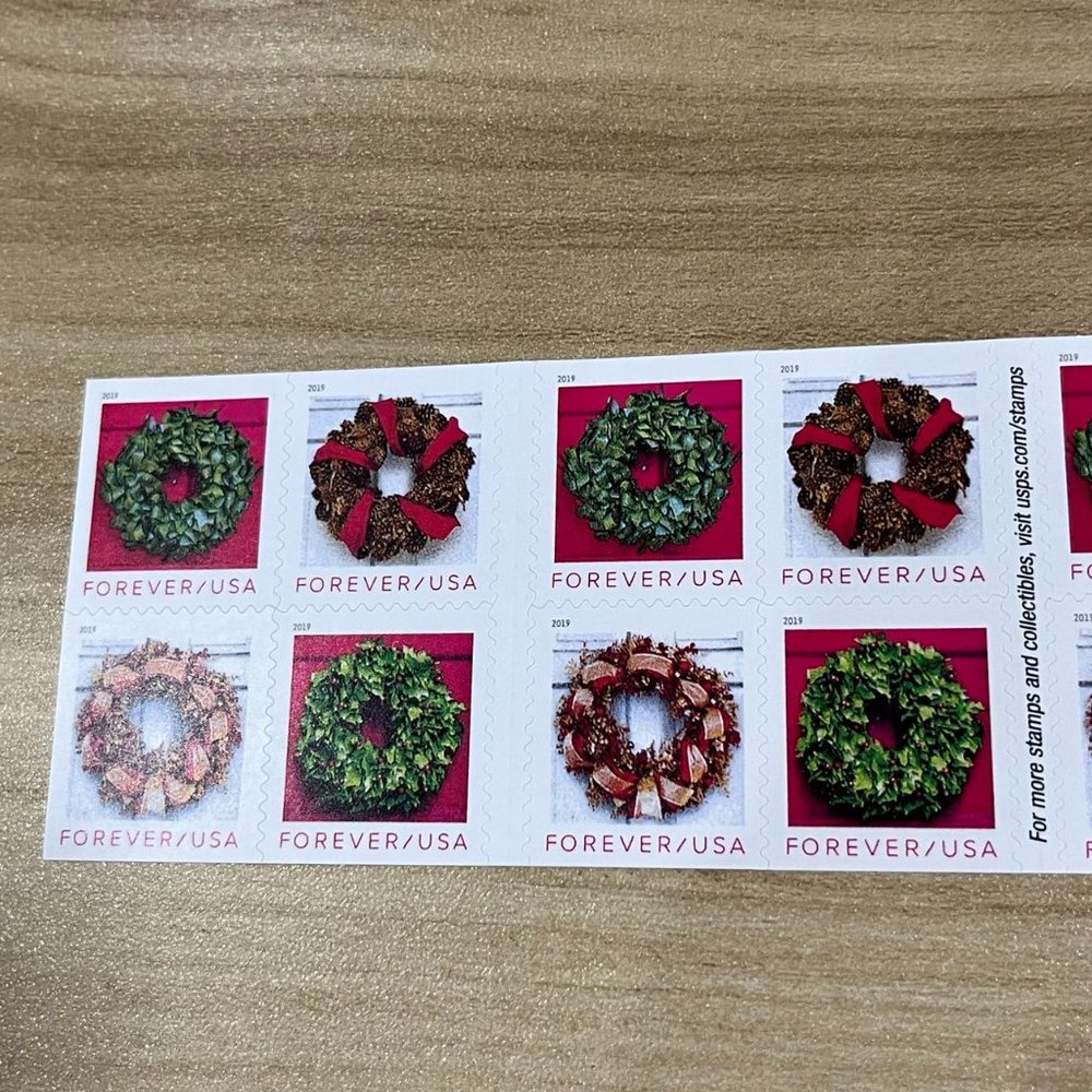 2019 Festive Wreath Permanent Stamps (10 volumes -200 stamps)